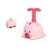 Balloon Powered Cars  and Launcher Set Preschool Educational Toys with Manual Balloon Pump for Kids Boys Girls 3-Pig Cartoon Model